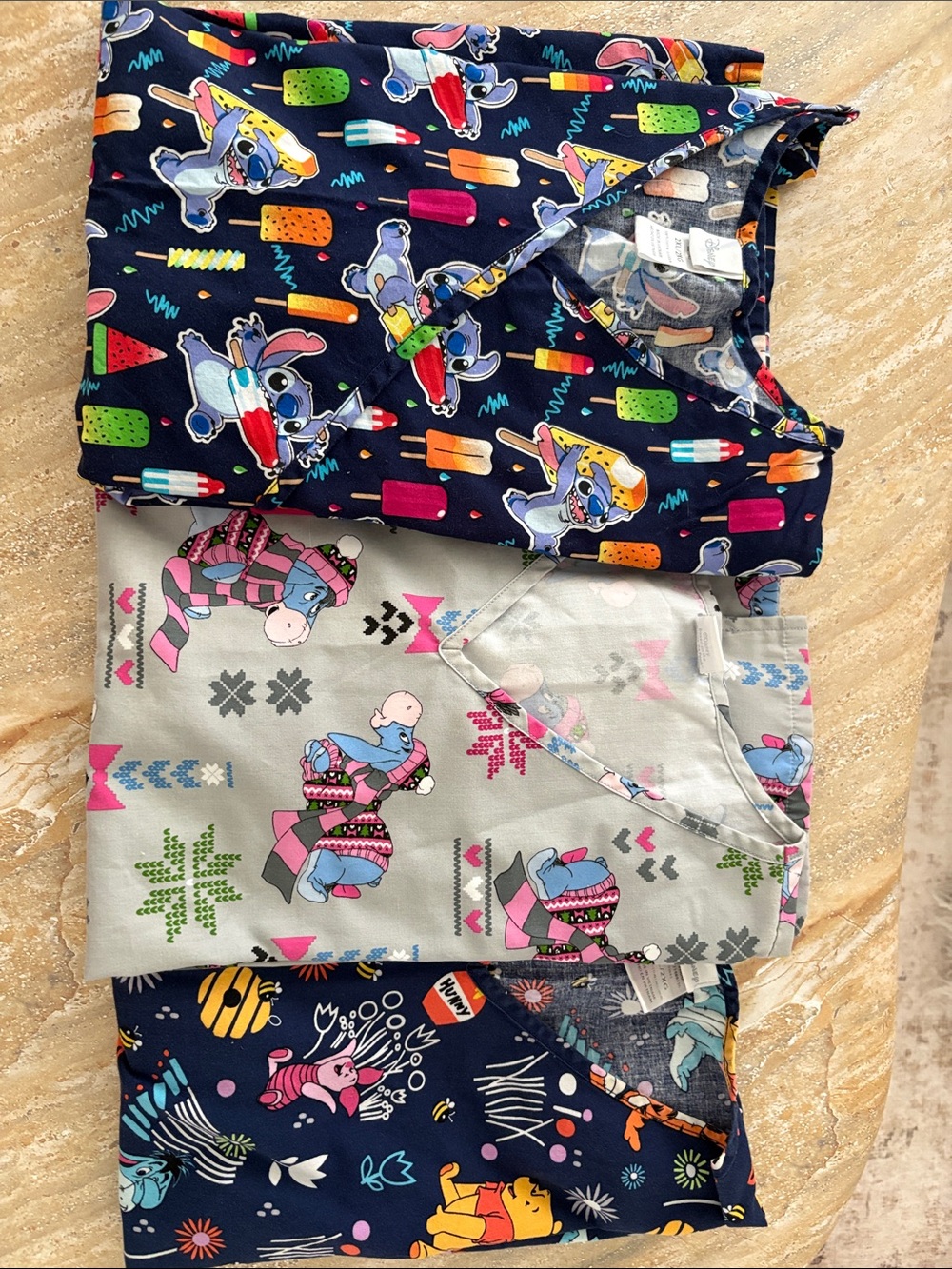 Womens Disney scrub top bundle- Multi-Color Prints 2xl
